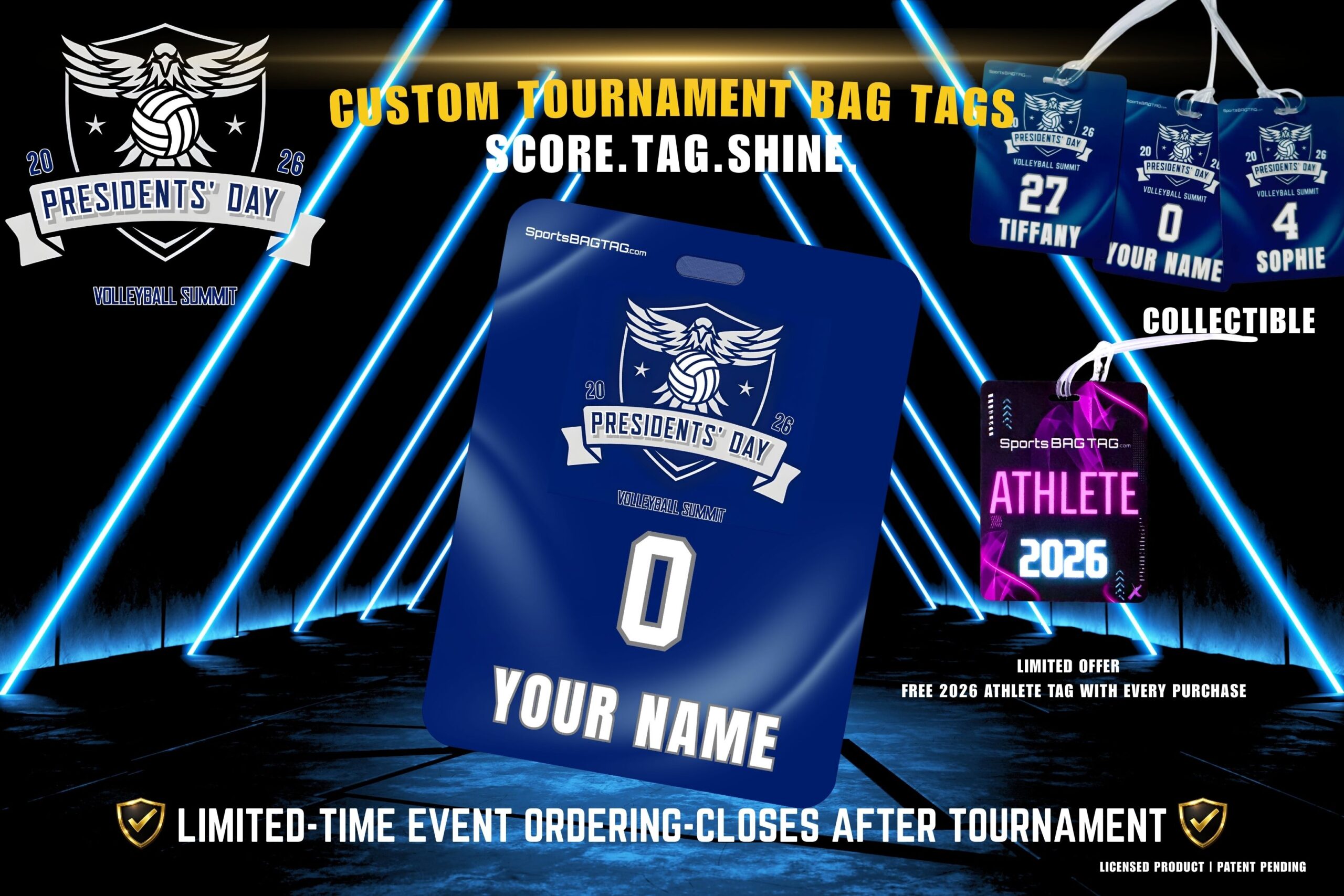 2026 Presidents’ Day Volleyball Summit – Personalized Bag Tag - Image 3